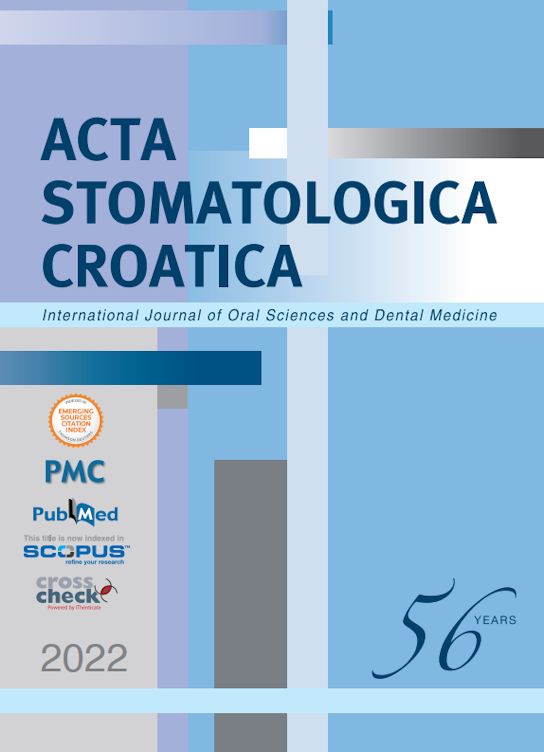 Acta Stomatologica Croatica International Journal Of Oral Sciences 